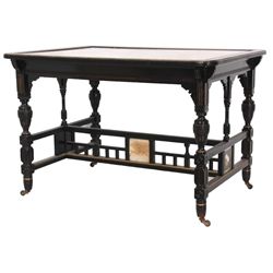 Ebonized & Inlaid Onyx Top Table