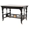 Image 1 : Ebonized & Inlaid Onyx Top Table