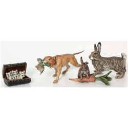 4 Austrian Cold Painted Bronze Figures