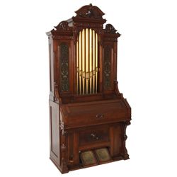 Walnut Pump Organ by Mason & Hamlin