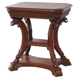 Figural Griffin carved Walnut Side Table