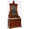 Image 2 : Marble Top Gothic Walnut Dresser