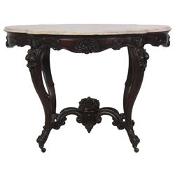 Rosewood Turtle Top Marble Top Table