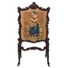 Image 1 : Carved Walnut Tapestry Fire Screen
