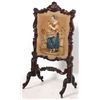 Image 2 : Carved Walnut Tapestry Fire Screen