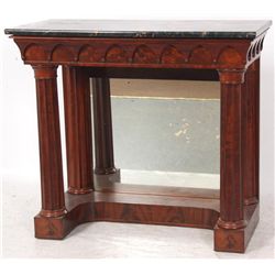 Mahogany Marble Top Pier Table