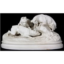 Parian Figural Grouping – Dog Hunt Scene
