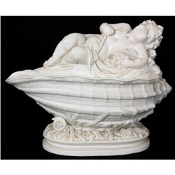 Parian Figural Putti Vase