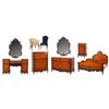 Image 1 : 9 Pc. Inlaid Mahogany Bedroom Set