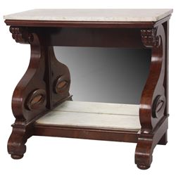 Marble Top Empire Mahogany Pier Table