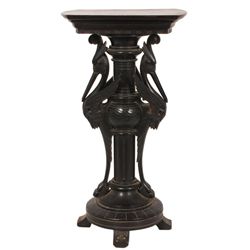 Ebonized Figural Renaissance Pedestal
