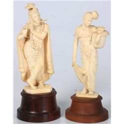 2 Pcs. Carved Ivory Figures