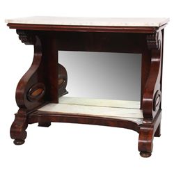 Marble Top Empire Mahogany Pier Table