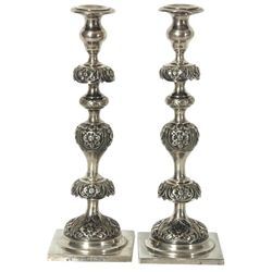 Pr. Russian Silver Candlesticks