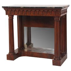 Mahogany Marble Top Pier Table