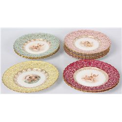 11 Reticulated Meissen Cherub Plates