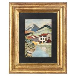 Pietre Dura Scenic Plaque