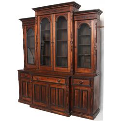 Large Walnut Breakfront Secretary