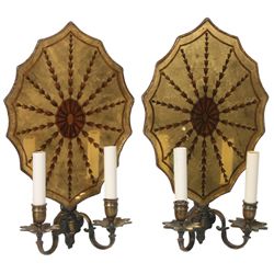 Pr. 2 Arm Wall Sconces