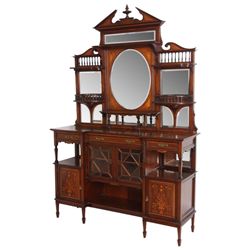 English Mahogany Inlaid Etagere