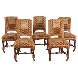 Set of 5 Gothic Revival Dining Sidechairs