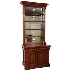 Mahogany Mirrored Back Cupboard