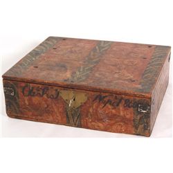 Early Paint Decorated Lift Top Travel Box