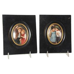 2 Miniature Porcelain Plaques