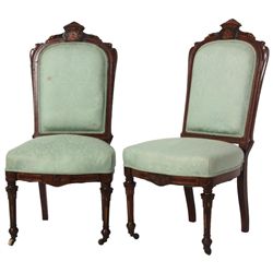 Pr. Renaissance Revival Rosewood Sidechairs