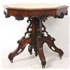 Image 2 : Rosewood Octagonal Marble Top Table