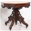 Image 3 : Rosewood Octagonal Marble Top Table