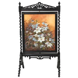 Ebonized Swivel Panel Fire Screen