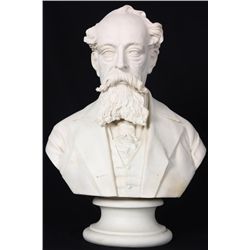 Large Parian Bust Of Charles Dickens