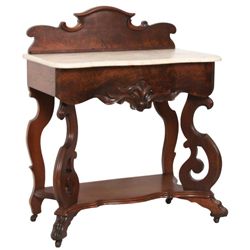 Mahogany Marble Top 1 Dwr. Stand