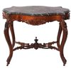 Image 1 : Rosewood Marble Top Turtle Top Parlor Table