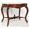 Image 2 : Rosewood Marble Top Turtle Top Parlor Table