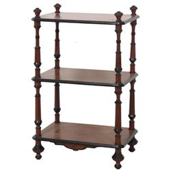 3 Tier Turned Walnut Stand