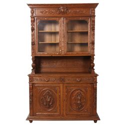 Griffin Carved 3 Pc. Oak Hutch