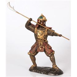 Cold Painted Bronze Samurai Warrior