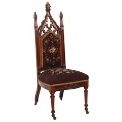 Gothic Carved Rosewood Sidechair