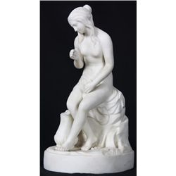 Parian Figural Seated Girl