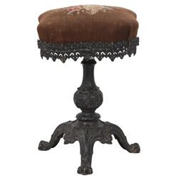 Cast Iron Swivel Seat Organ Stool