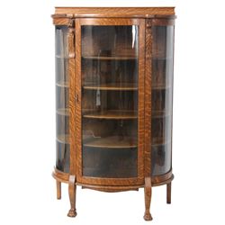 Lion Carved Oak China Cabinet