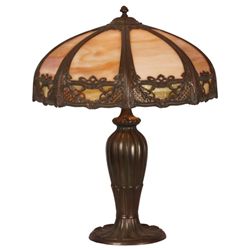 Overlay Slag Panel Table Lamp