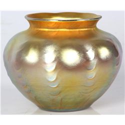 L. C. Tiffany Gold Iridescent Favrile Vase