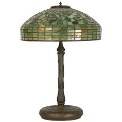 18 in. Tiffany Swirling Lemon Leaf Table Lamp