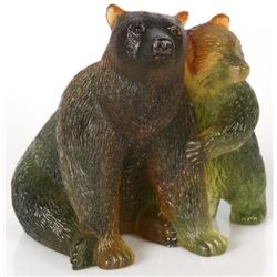 Daum France Pate-de-Verre Bear Figures