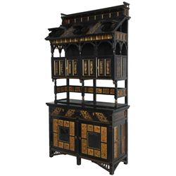 Lg. Aesthetic Ebonized 2 Part Cabinet