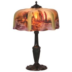 16 in. Pittsburgh Reverse Painted Table Lamp
