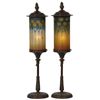 Image 1 : Pr. Handel Reverse Painted Torchiere Lamps